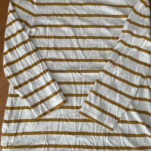LOFT Beige and White Striped Top